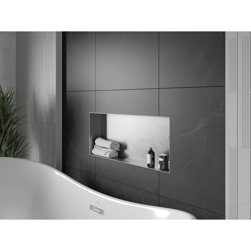 Mexen X-Wall-NR niširiiul ilma ääriseta 75 x 30 cm, inox - 1911753010