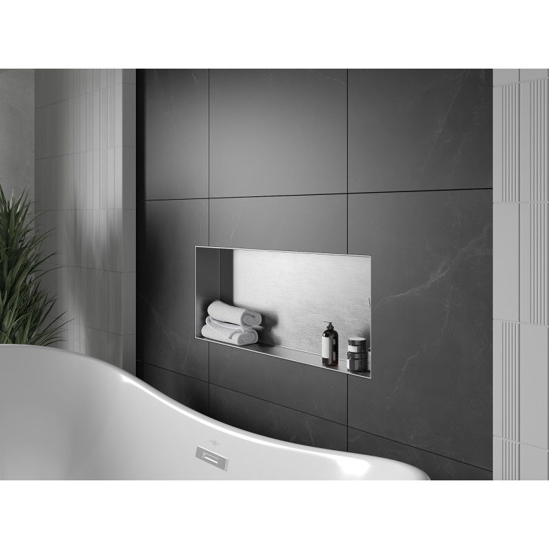Mexen X-Wall-NR ripiano incassato senza flangia 75 x 30 cm, inox - 1911753010