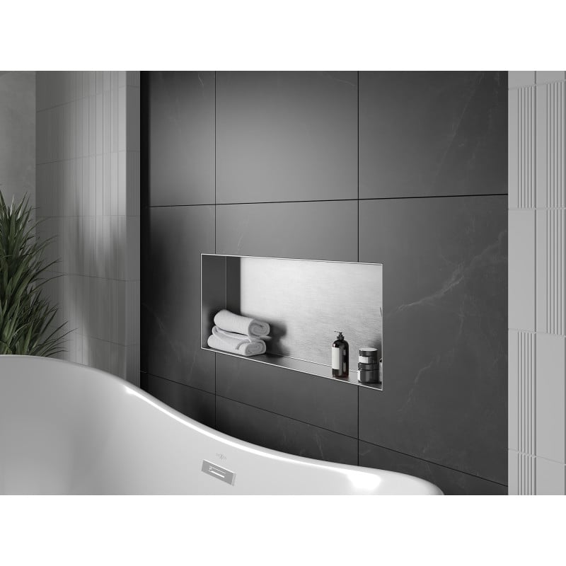 Mexen X-Wall-NR upotettava hylly ilman laippaa 75 x 30 cm, ruostumaton teräs - 1911753010