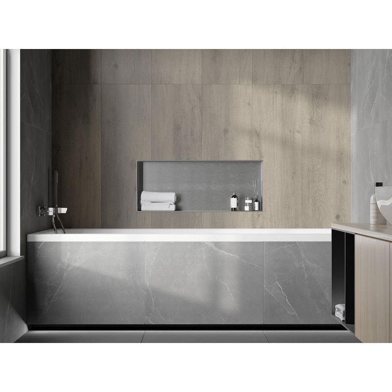 Mexen X-Wall-NR prateleira embutida sem flange 75 x 30 cm, inox - 1911753010