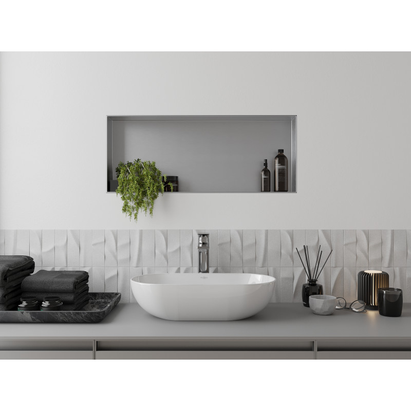 Mexen X-Wall-NR Nischenregal ohne Flansch 75 x 30 cm, Inox - 1911753010