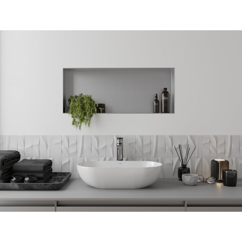 Mexen X-Wall-NR niširiiul ilma ääriseta 75 x 30 cm, inox - 1911753010