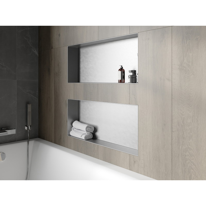 Mexen X-Wall-NR nisvak zonder flens 75 x 30 cm, inox - 1911753010