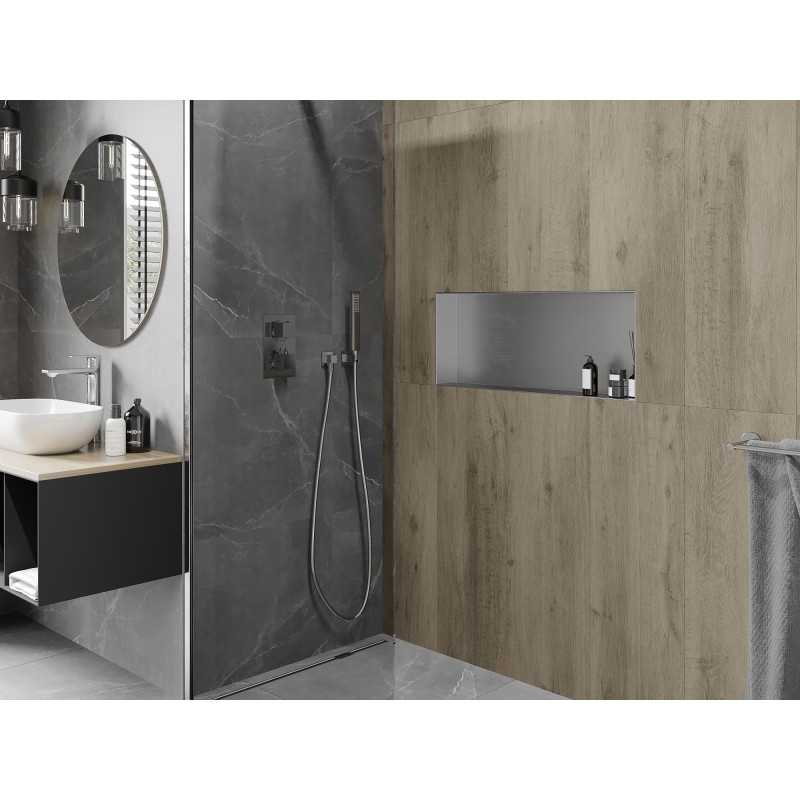 Mexen X-Wall-NR niširiiul ilma ääriseta 75 x 30 cm, inox - 1911753010