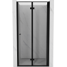 Mexen Mist-F Falttür für Dusche rechts 80 cm, schwarzer Rahmen, schwarz - 8A6-080-000-70-70-P