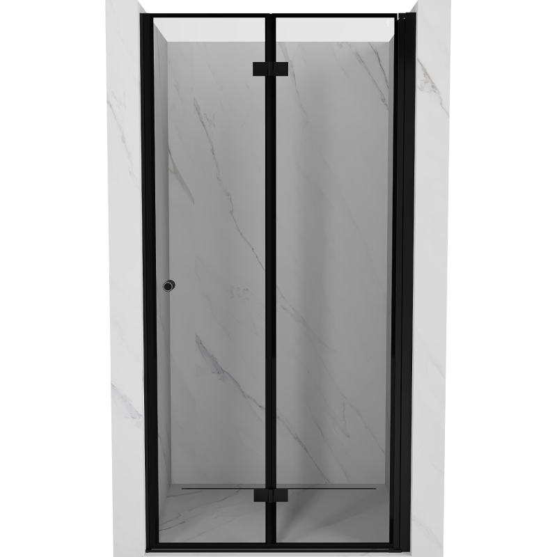 Mexen Mist-F porte de douche pliable droite 90 cm, cadre noir, noir - 8A6-090-000-70-70-P