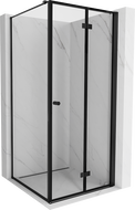 Mexen Mist-F cabina de ducha plegable derecha 70 x 70 cm, marco negro, negro - 8A6T-070-070-70-70-P