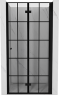 Mexen Mist-F salokāmas labās dušas durvis 70 cm, melns režģis, melns - 8A6-070-000-70-77-P