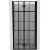 Mexen Mist-F drzwi prysznicowe składane prawe 85 cm, czarna kratka, czarne - 8A6-085-000-70-77-P