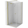 Mexen Mist-F folding shower cabin left 80 x 80 cm, transparent, gold - 8A6T-080-080-50-00-L