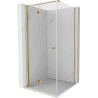 Mexen Mist-F folding shower enclosure left 90 x 90 cm, transparent, gold - 8A6T-090-090-50-00-L
