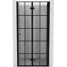 Mexen Mist-F Faltbare Duschabtrennung rechts 110 cm, schwarzes Gitter, schwarz - 8A6-110-000-70-77-P
