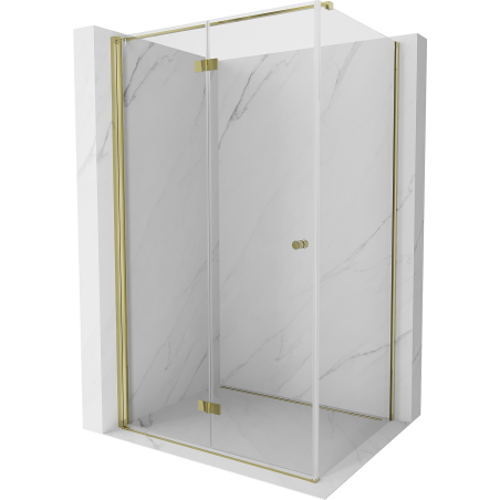 Mexen Mist-F preklopna lijeva tuš kabina 85 x 70 cm, prozirna, zlatna - 8A6T-085-070-50-00-L