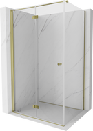 Mexen Mist-F sklopiva lijeva tuš kabina 85 x 75 cm, prozirna, zlatna - 8A6T-085-075-50-00-L
