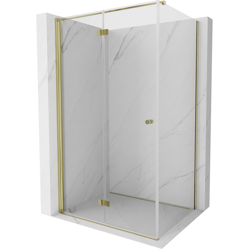 Mexen Mist-F T faltbare Duschkabine links 80 x 90 cm, transparent, gold - 8A6T-080-090-50-00-L