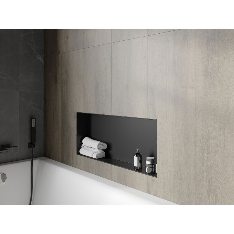 Mexen X-Wall-NR mensola a incasso senza flangia 75 x 30 cm, nera - 1971753010