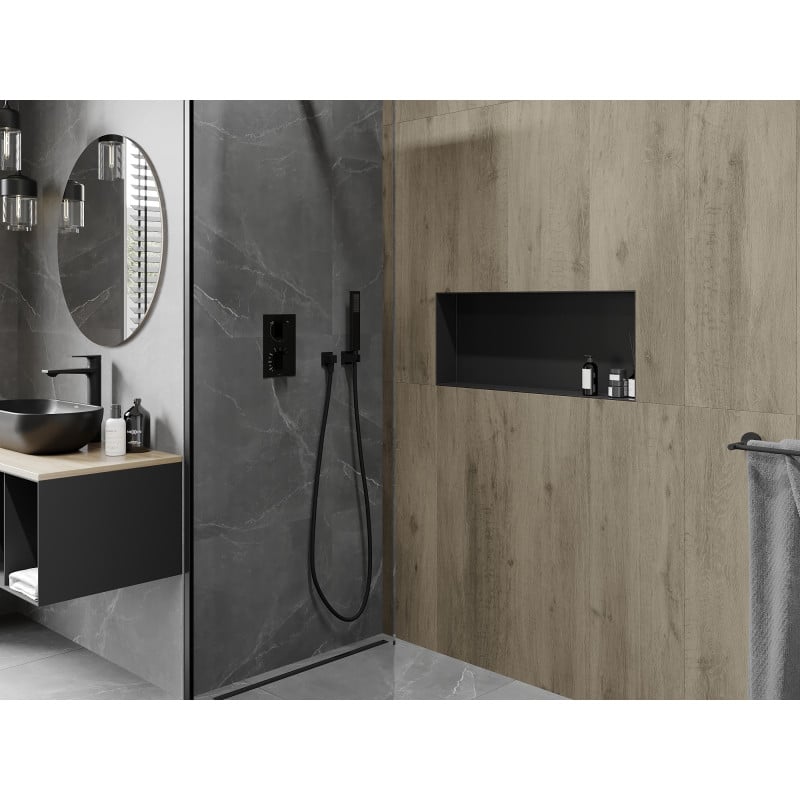 Mexen X-Wall-NR estante empotrado sin reborde 75 x 30 cm, negro - 1971753010