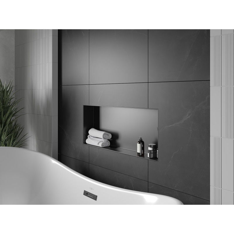 Mexen X-Wall-NR étagère encastrée sans rebord 75 x 30 cm, noire - 1971753010