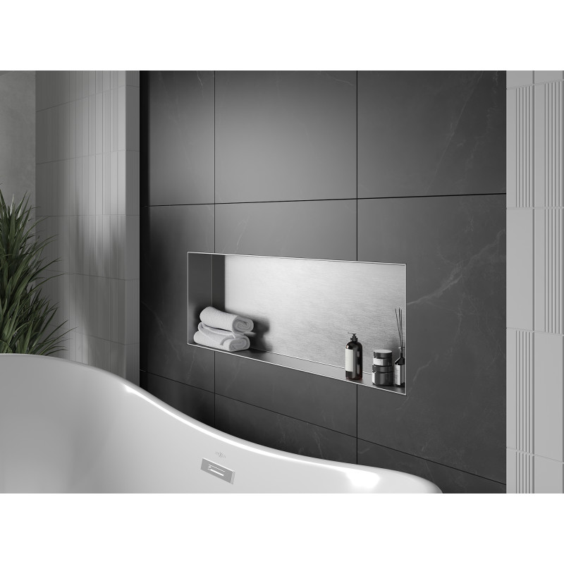 Mexen X-Wall-NR Einbauwandregal ohne Flansch 90 x 30 cm, Inox - 1911903010