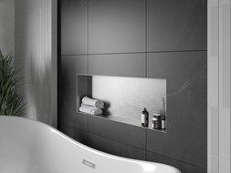 Mexen X-Wall-NR nišas plaukts bez flanša 90 x 30 cm, inox - 1911903010