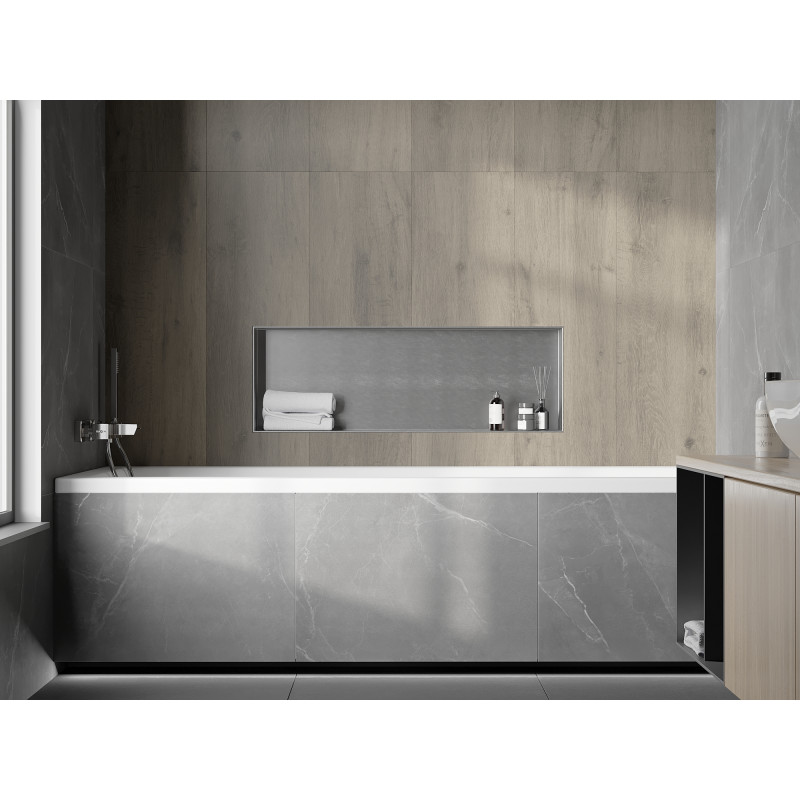 Mexen X-Wall-NR étagère encastrée sans collerette 90 x 30 cm, inox - 1911903010