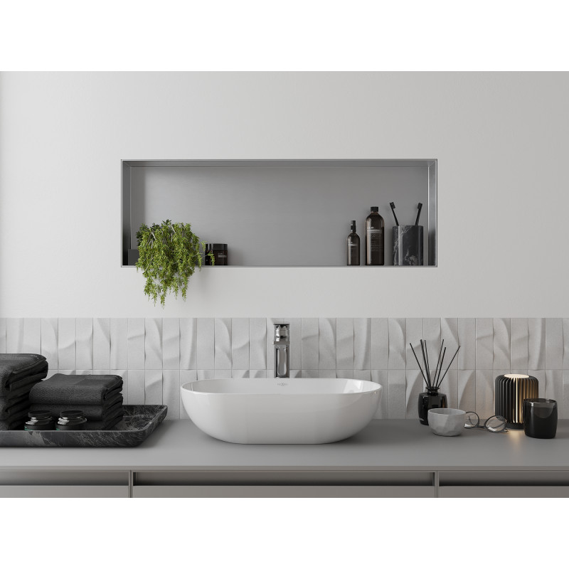 Mexen X-Wall-NR półka wnękowa bez kołnierza 90 x 30 cm, inox - 1911903010