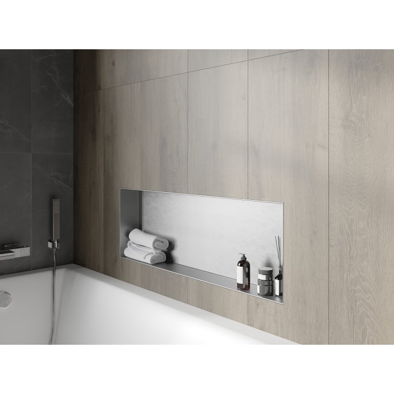 Mexen X-Wall-NR prateleira embutida sem flange 90 x 30 cm, inox - 1911903010