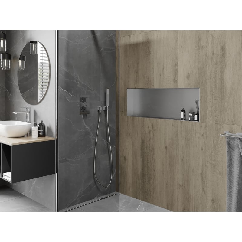Mexen X-Wall-NR estante empotrado sin reborde 90 x 30 cm, inox - 1911903010