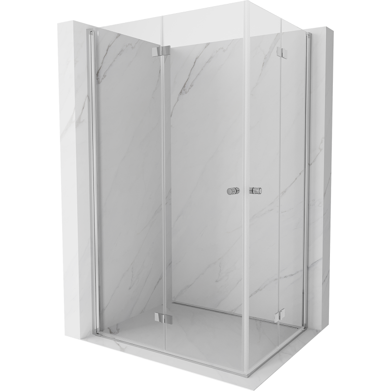 Mexen Mist-F Duo Falt-Duschkabine 110 x 100 cm, transparent, Chrom - 8A6-110L-100P-01-00