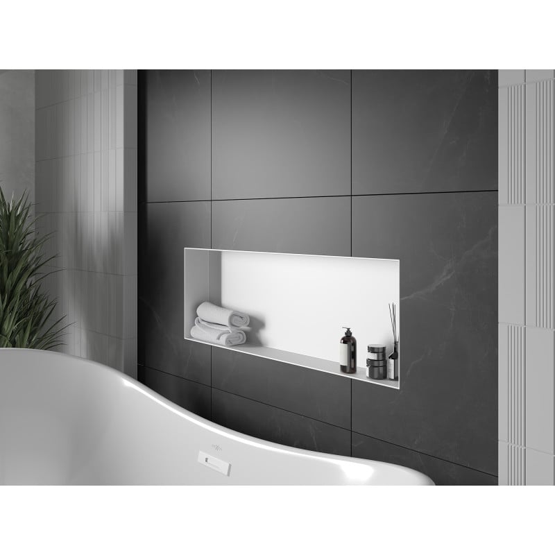 Mexen X-Wall-NR półka wnękowa bez kołnierza 90 x 30 cm, biała - 1921903010