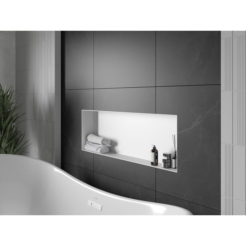 Mexen X-Wall-NR prateleira embutida sem flange 90 x 30 cm, branca - 1921903010