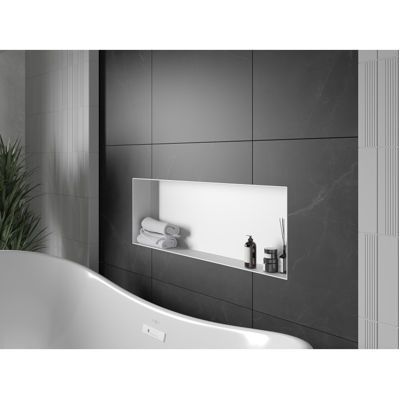 Mexen X-Wall-NR recessed shelf without flange 90 x 30 cm, white - 1921903010