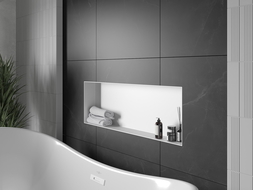 Mexen X-Wall-NR Nischhylla utan kant 90 x 30 cm, vit - 1921903010