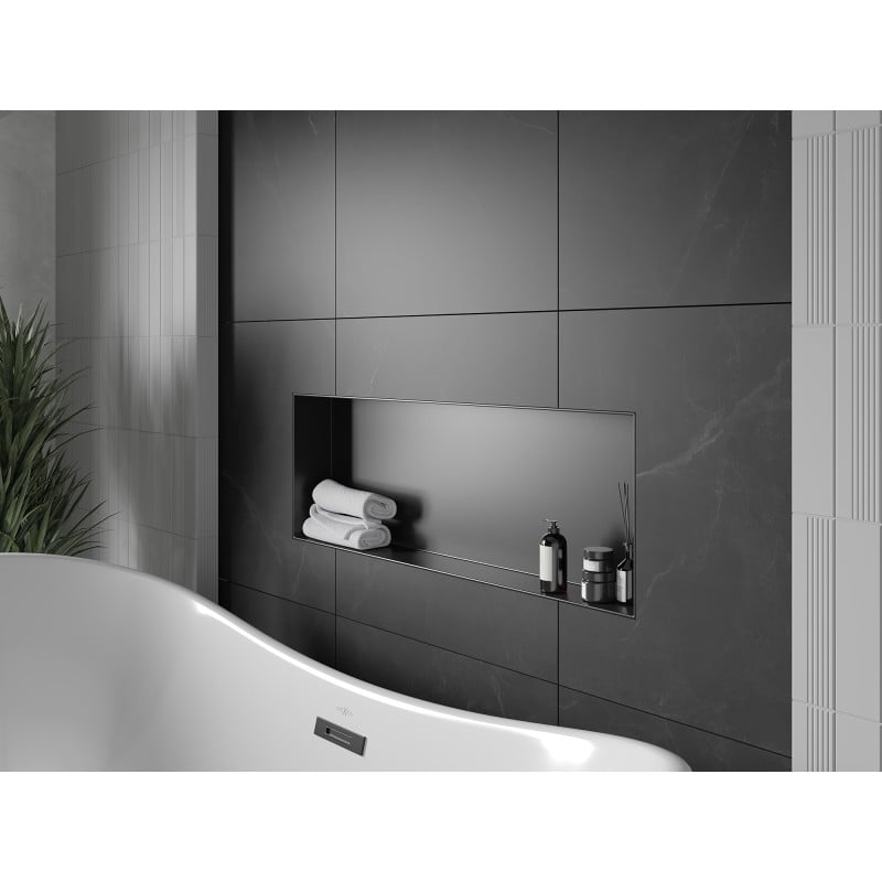 Mexen X-Wall-NR estante empotrado sin reborde 90 x 30 cm, negro - 1971903010