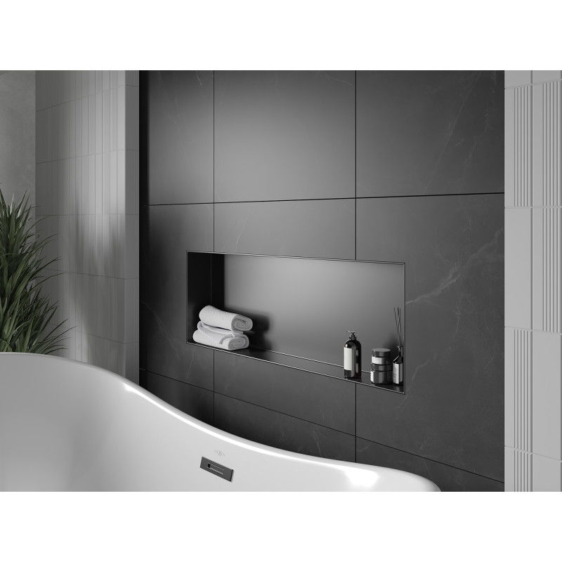 Mexen X-Wall-NR mensola a incasso senza flangia 90 x 30 cm, nera - 1971903010