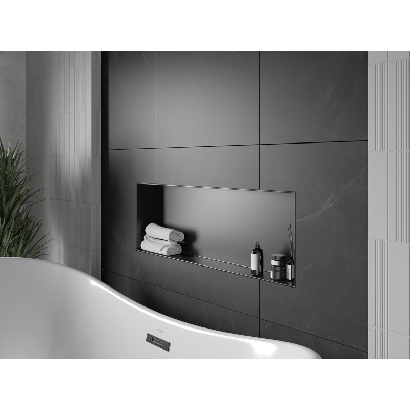 Mexen X-Wall-NR nis nis zonder flens 90 x 30 cm, zwart - 1971903010