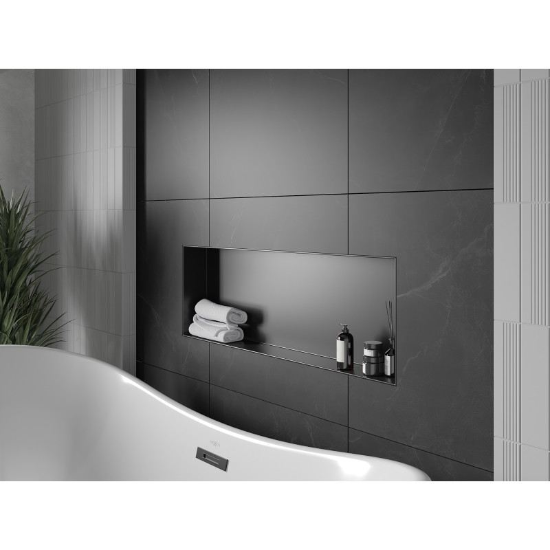Mexen X-Wall-NR nisplank zonder flens 90 x 30 cm, zwart - 1971903010