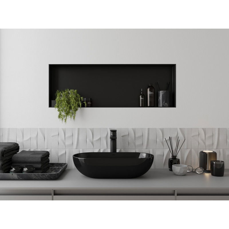 Mexen X-Wall-NR nischhylla utan fläns 90 x 30 cm, svart - 1971903010