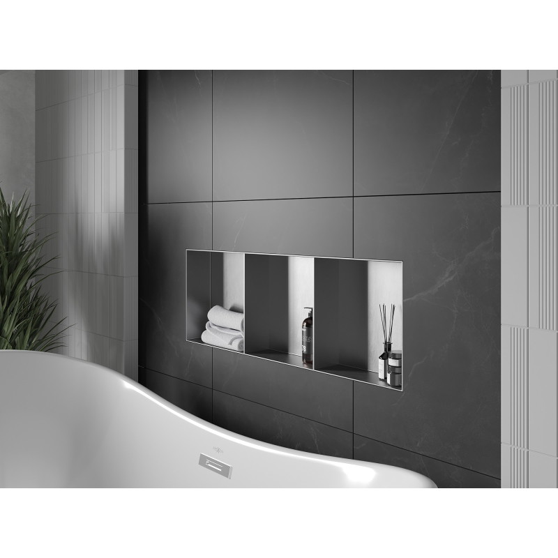 Mexen X-Wall-NR nisplank zonder flens met plank 90 x 30 cm, inox - 1911903010S
