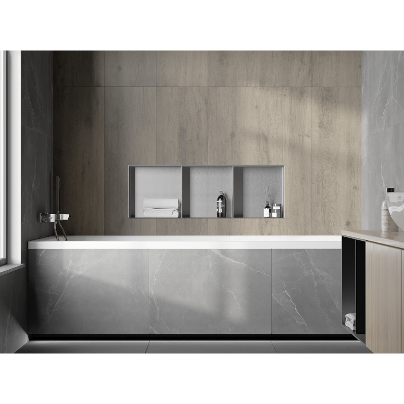 Mexen X-Wall-NR estante empotrado sin reborde con estante 90 x 30 cm, inox - 1911903010S