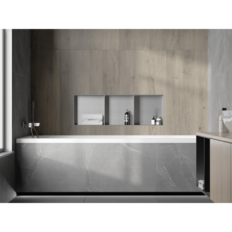 Mexen X-Wall-NR étagère encastrée sans collerette avec tablette 90 x 30 cm, inox - 1911903010S