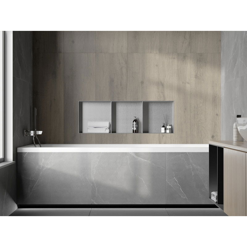 Mexen X-Wall-NR prateleira embutida sem flange com prateleira 90 x 30 cm, inox - 1911903010S