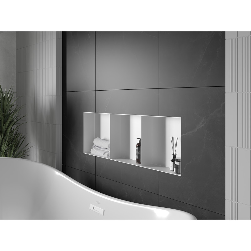 Mexen X-Wall-NR półka wnękowa bez kołnierza z półką 90 x 30 cm, biała - 1921903010S