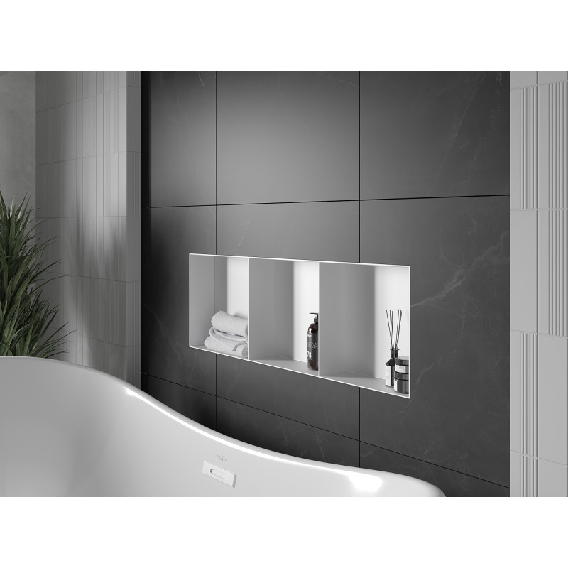 Mexen X-Wall-NR süvendriiul ääreta koos riiuliga 90 x 30 cm, valge - 1921903010S