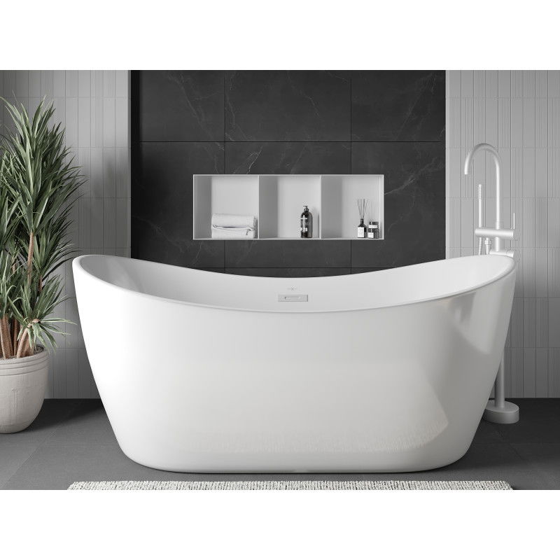 Mexen X-Wall-NR mensola ad incasso senza flangia con ripiano 90 x 30 cm, bianco - 1921903010S