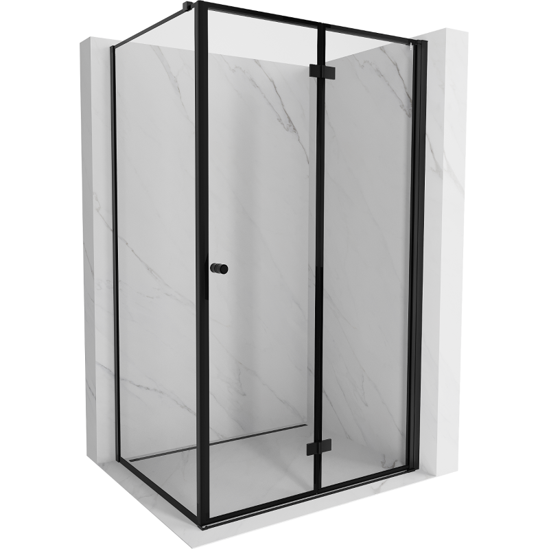 Mexen Mist-F folding shower enclosure right 70 x 85 cm, black frame, black - 8A6T-070-085-70-70-P