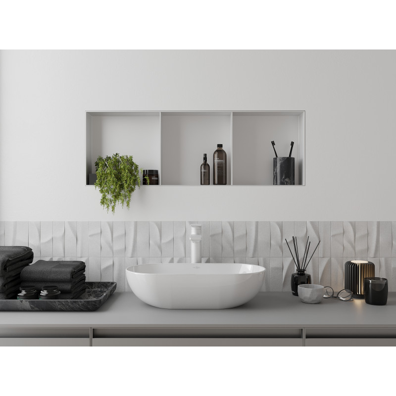 Mexen X-Wall-NR półka wnękowa bez kołnierza z półką 90 x 30 cm, biała - 1921903010S