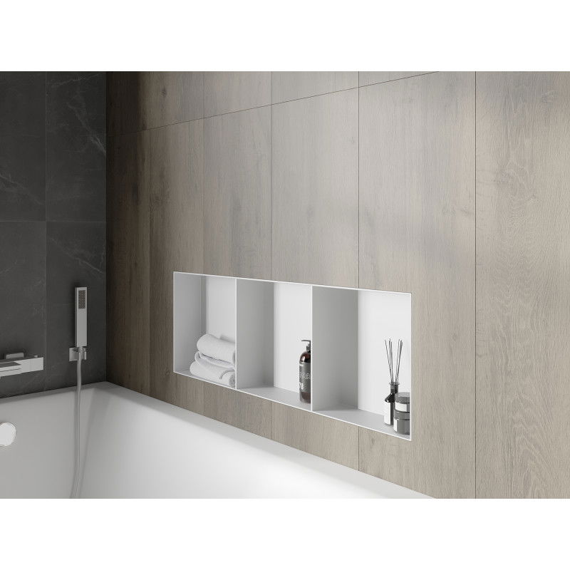 Mexen X-Wall-NR estante empotrado sin reborde con estante 90 x 30 cm, blanco - 1921903010S