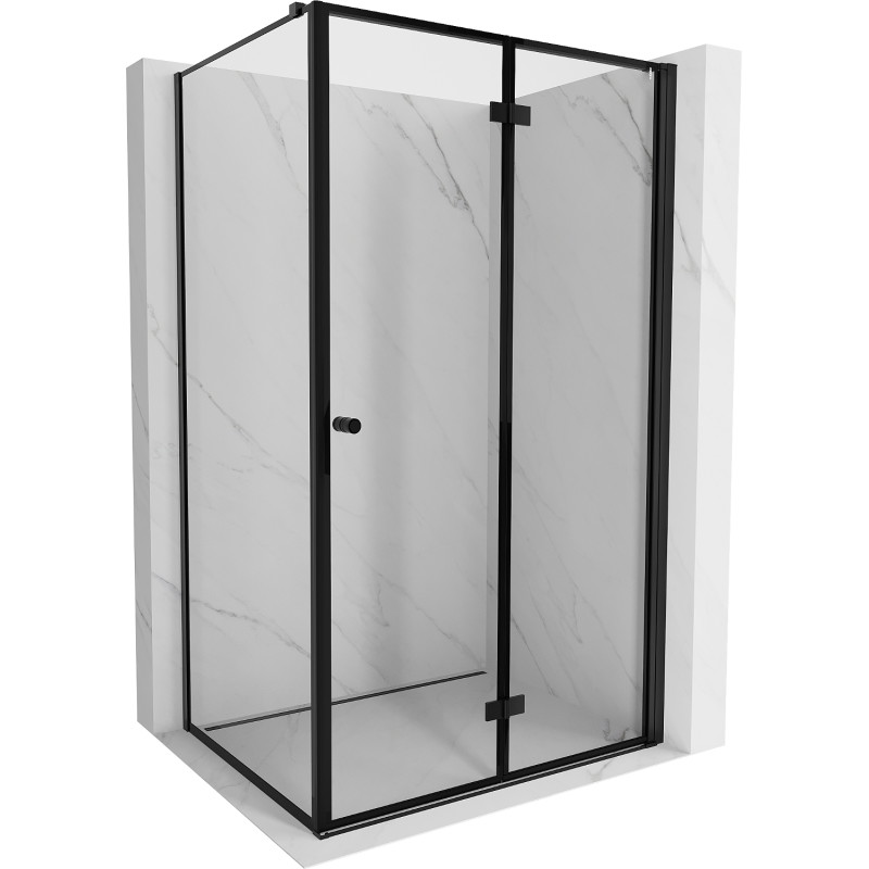 Mexen Mist-F zložljiva tuš kabina desna 90 x 85 cm, črn okvir, črna - 8A6T-090-085-70-70-P