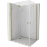Mexen Mist-F Duo faltbare Duschkabine 80 x 75 cm, transparent, gold - 8A6-080L-075P-50-00